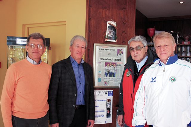 Alberto Cei, Giuseppe Vercelli, il Presidente Mario Scarzella e Mauro Gatti a Cantalupa in occasione del Seminario
